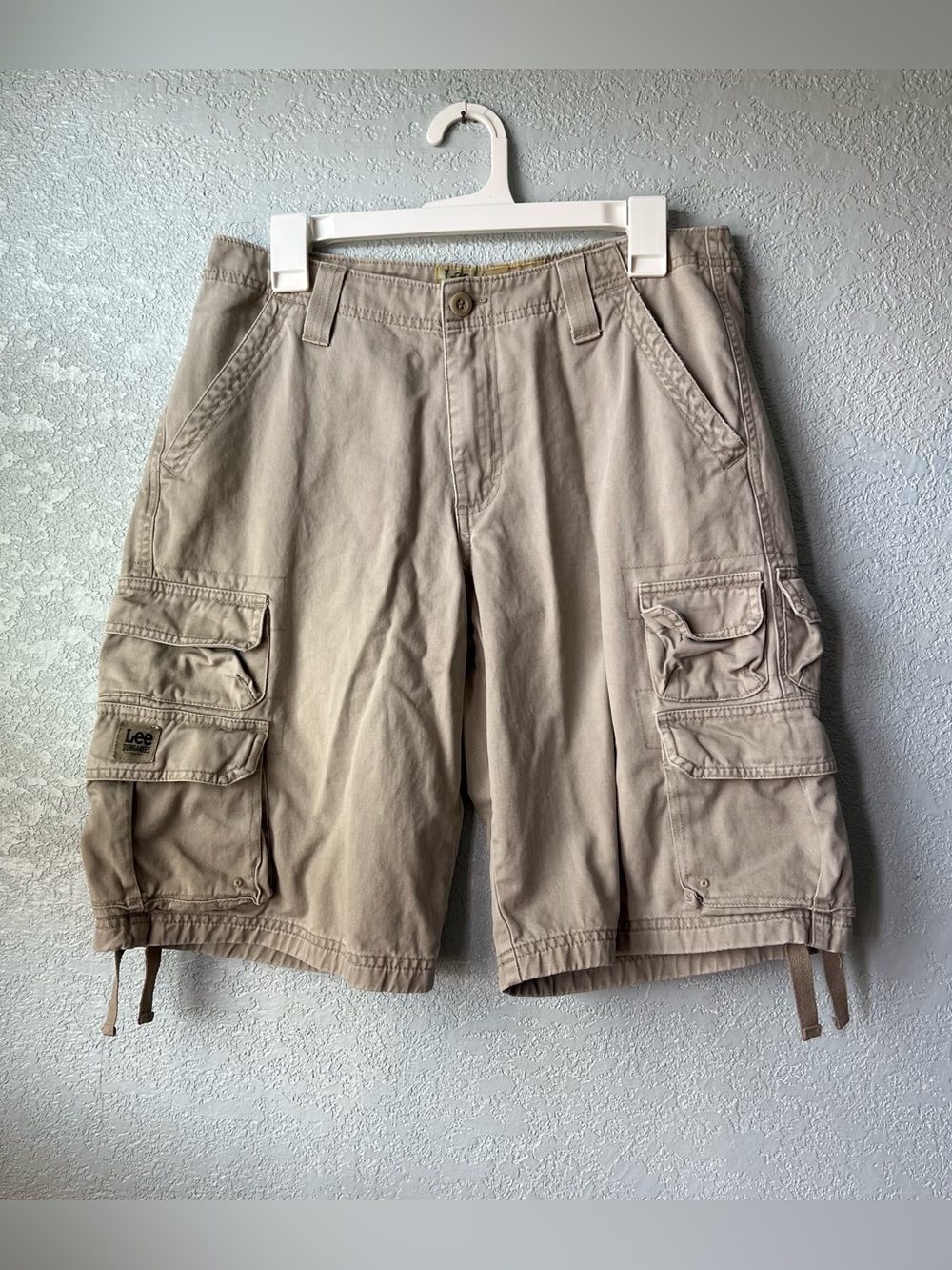 Vintage Y2K Lee Dungarees Cargo Shorts Men’s 30 Khaki Baggy Utility 2001